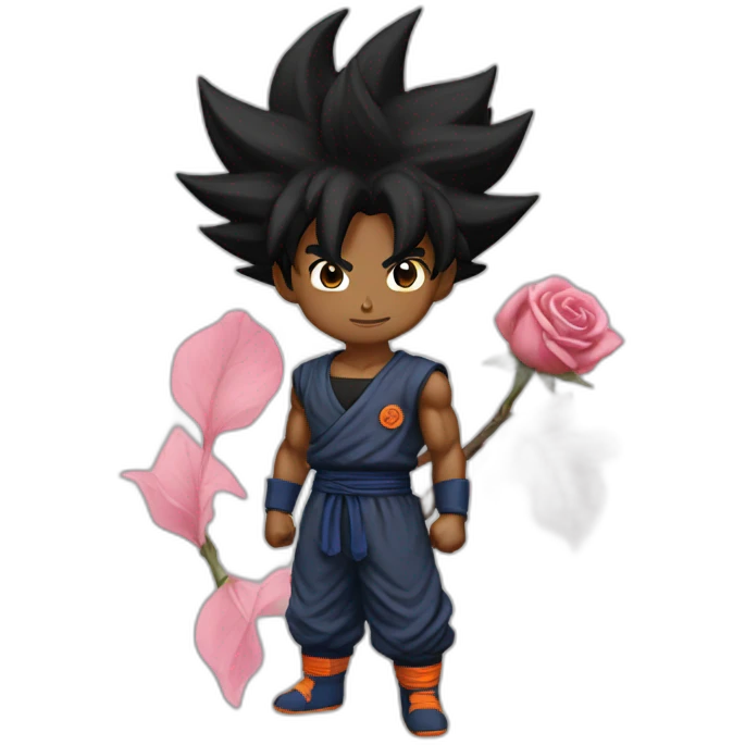Black-goku-rose emoji