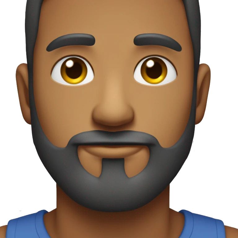 Homem careca de barba grisalhas olhos fleumático sorrindo emoji