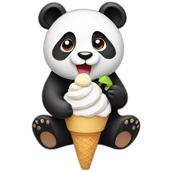 Panda eating ice cream emoji