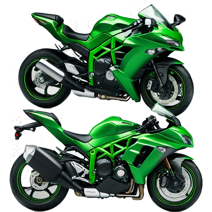 green kawasaki ninja H2 emoji