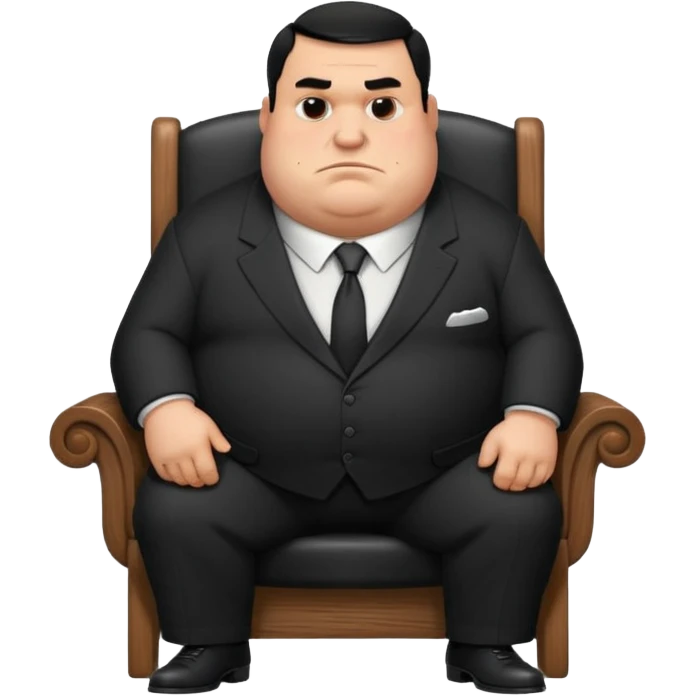 Mafia big fat boss pixar style sit on a chair emoji