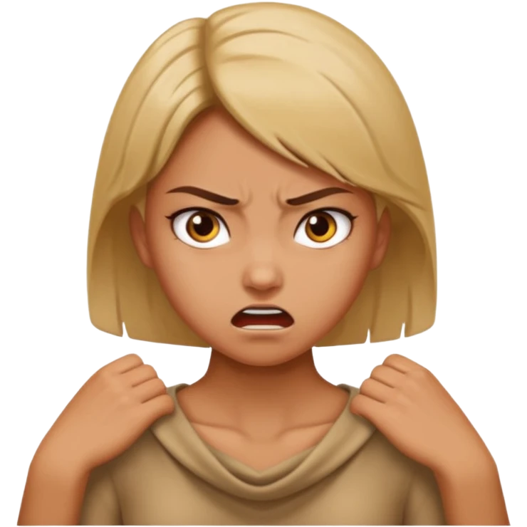 Girl hands around neck angry emoji