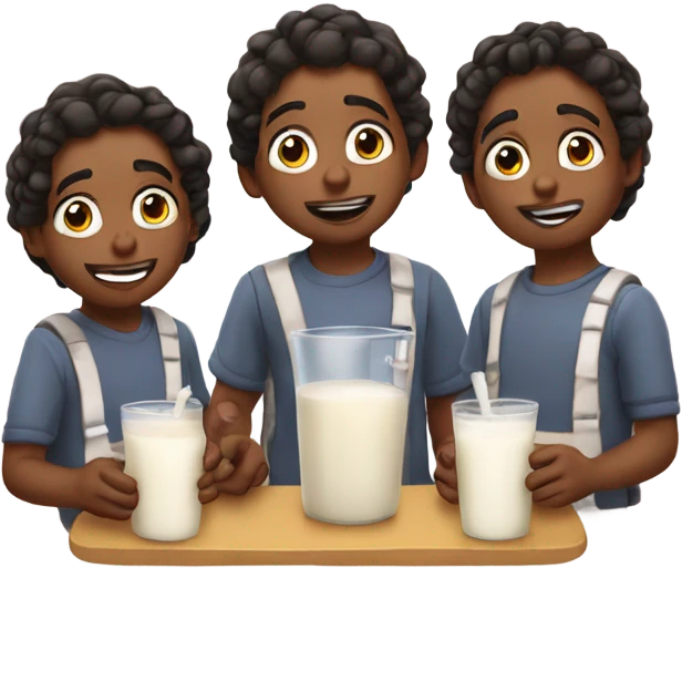sturniolo triplets drinking sticky milk emoji