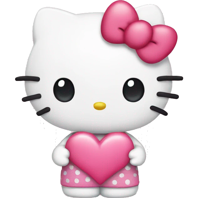 hello kitty with heart emoji