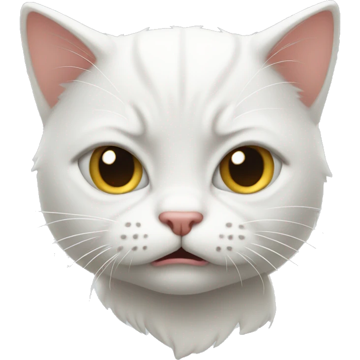 Angry white kitten face emoji