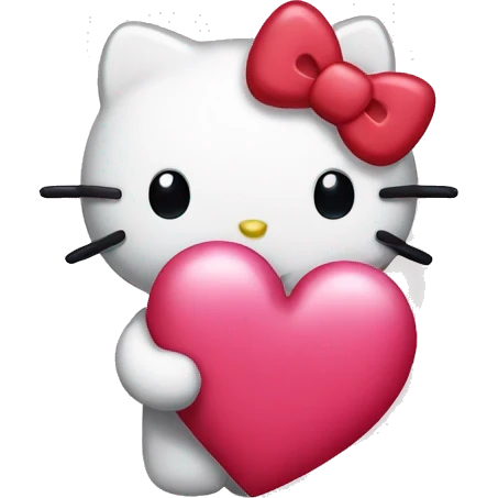 hello kitty with heart emoji