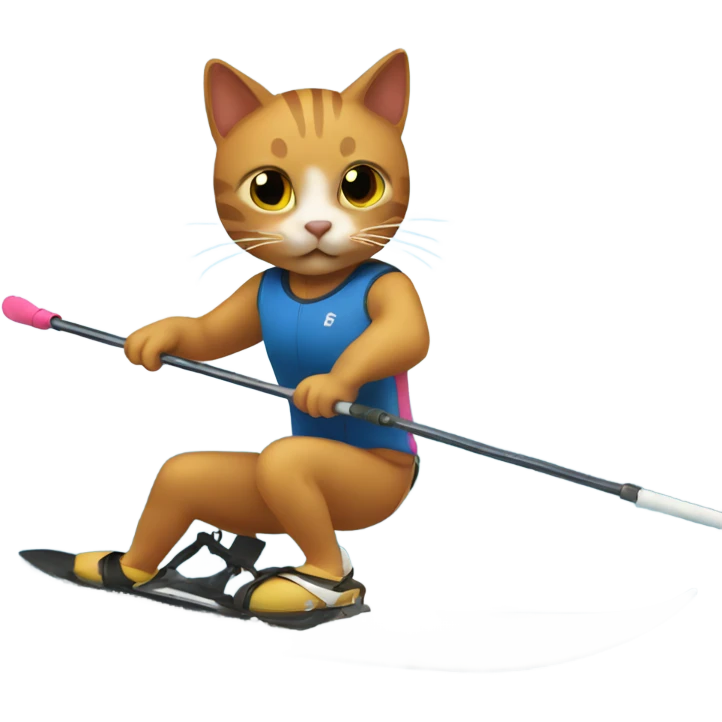 Cat water skiing emoji