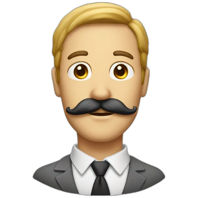 Personne avec une moustache carre emoji