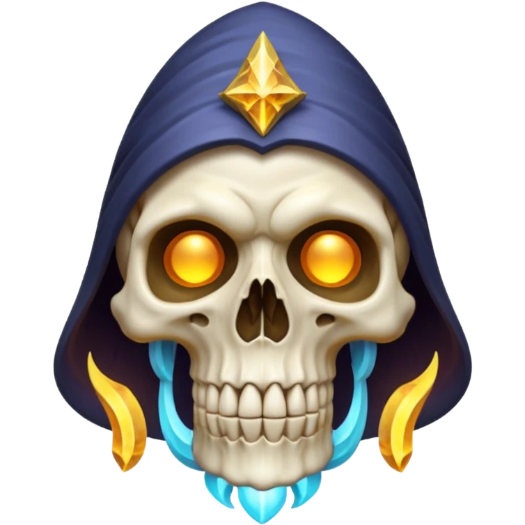 Weird wizard skull emoji