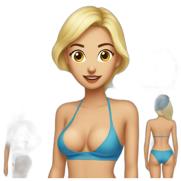 sexy blonde in swimsuit bottom emoji