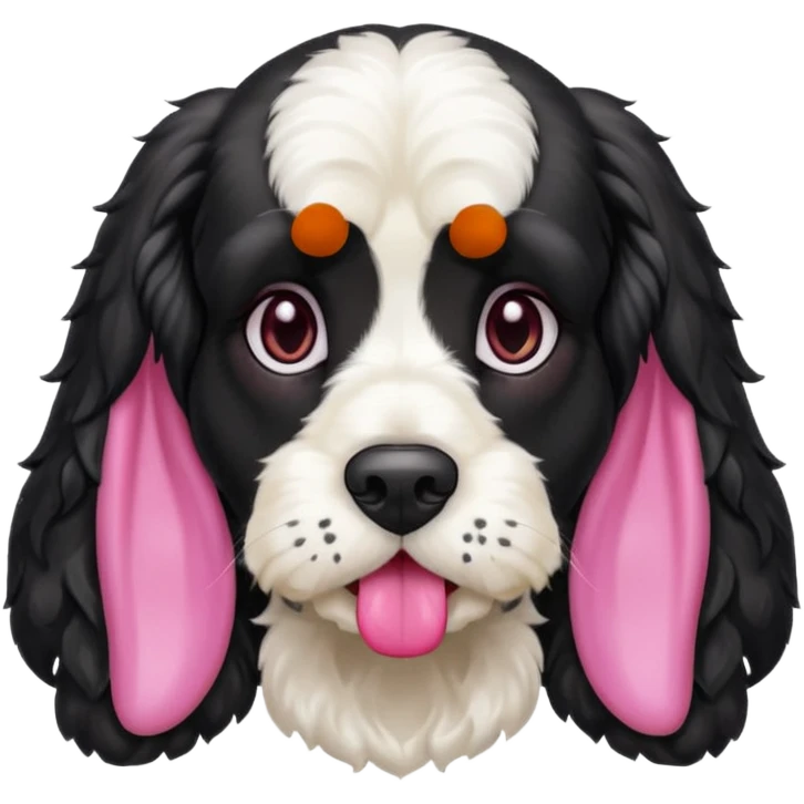 Собака русский кокер спаниель черно-белого цвета emoji