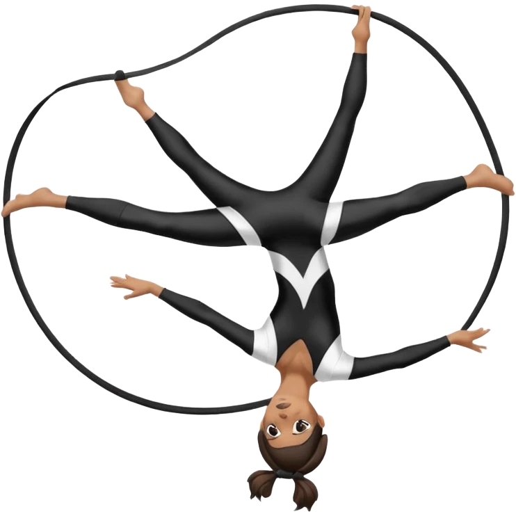 Acrobacias aéreas en tela mujer blanca con negro  emoji