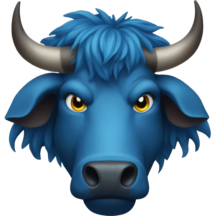 mean blue ox emoji