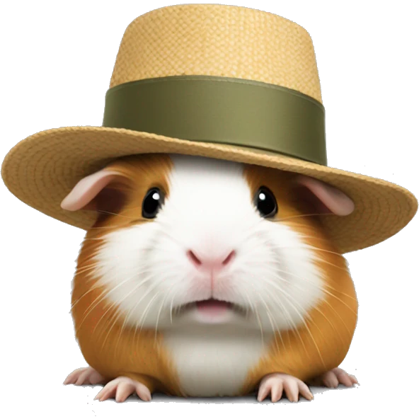 Guinea pig with a hat emoji