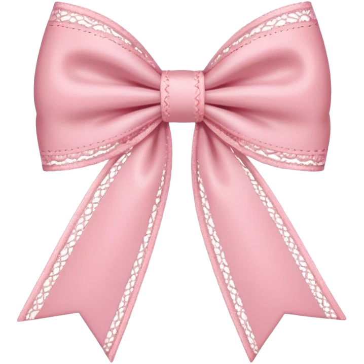 coquette style pink bow, soft and romantic, pastel pink, lace details, emoji size, no text emoji