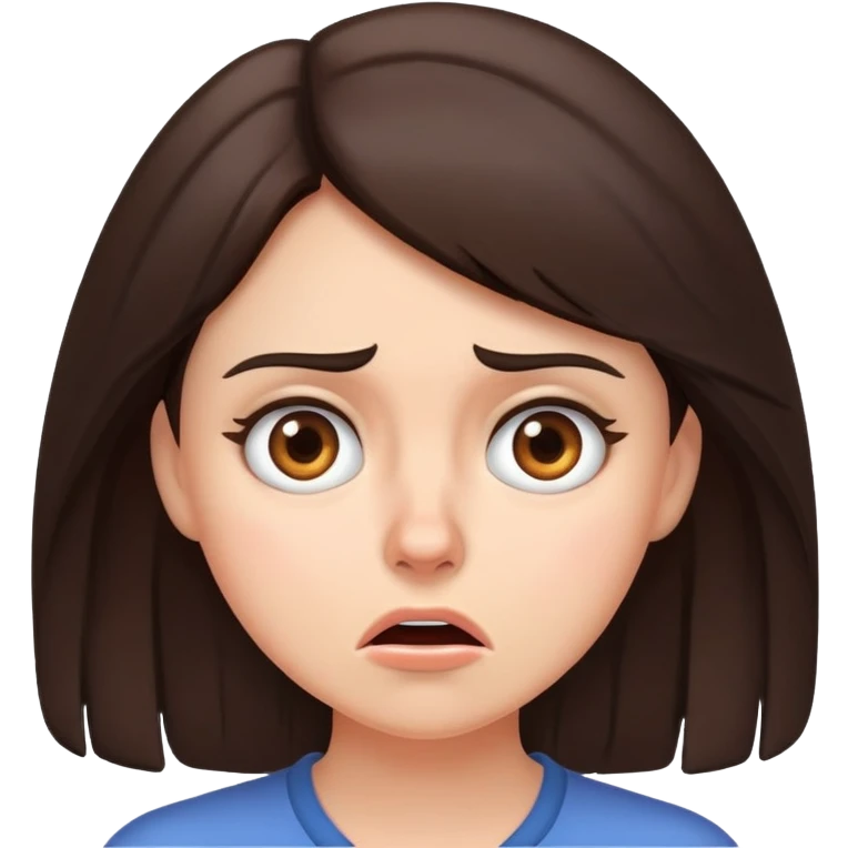Flustered brunette emoji