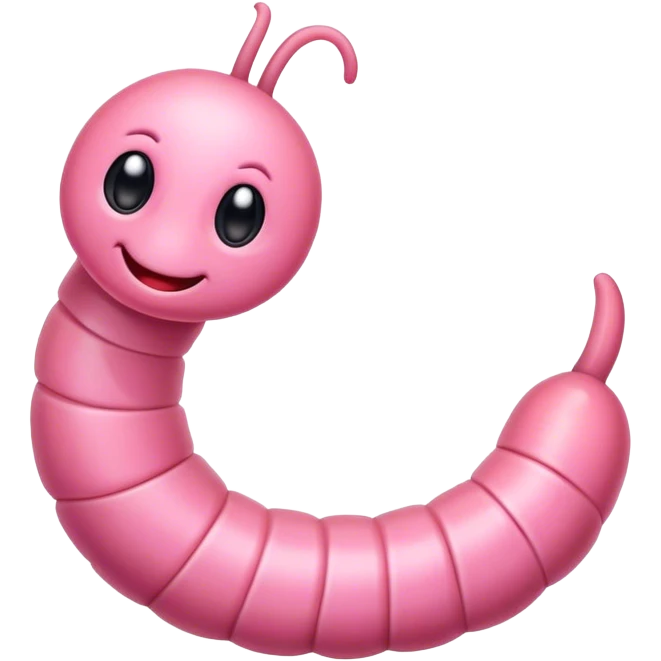 Cute pink worm  emoji
