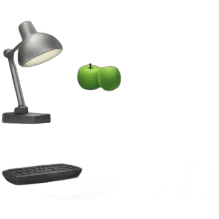 Neat desk overlooking close-up emoji