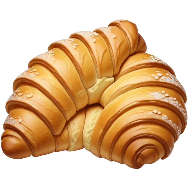 Cinematic Realistic Croissant Pastry Emoji, depicted as a flaky, buttery crescent with a golden, crisp exterior rendered with exquisite detail and warm, inviting lighting. emoji