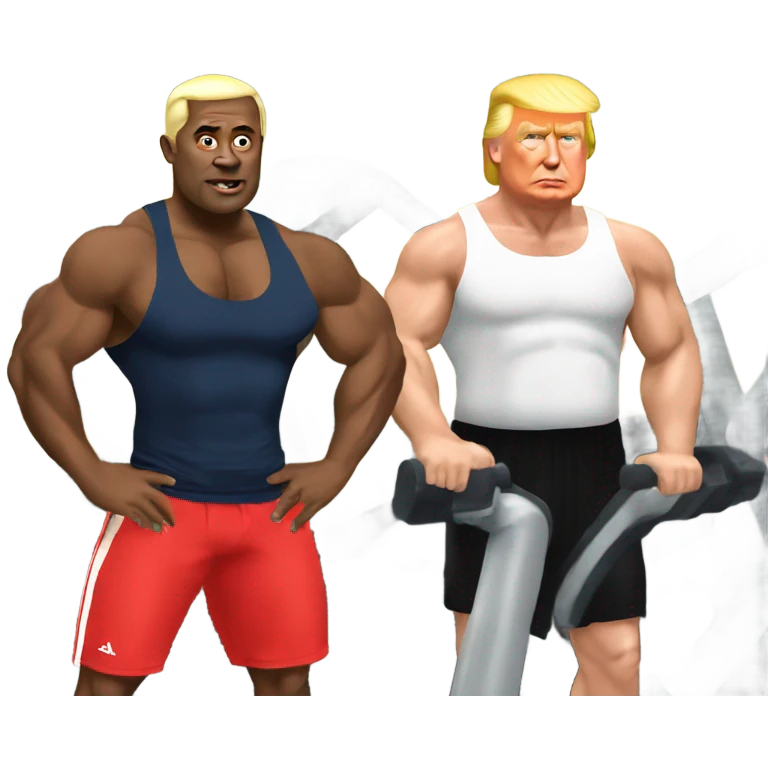 Trump and Putin at the gym emoji