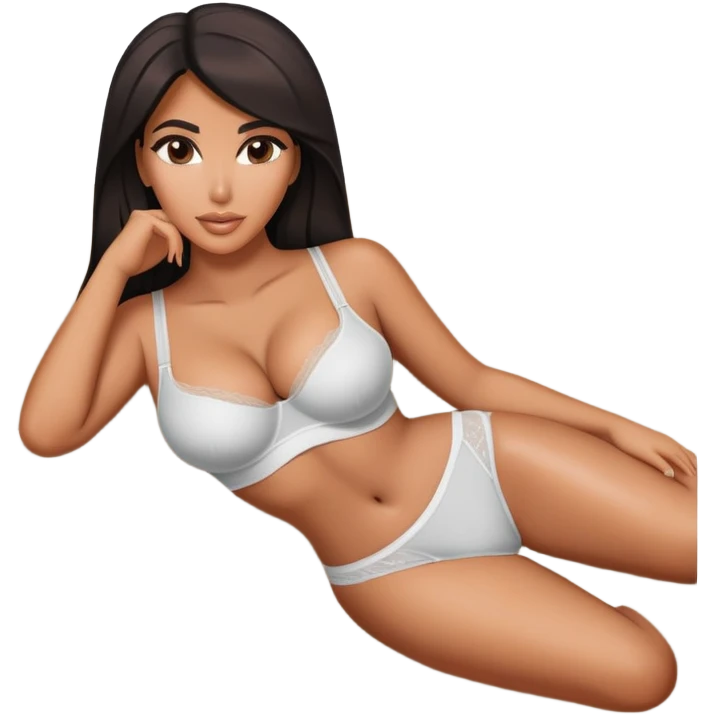 realistic kim kardashian in undies lying on couch comfy emoji
