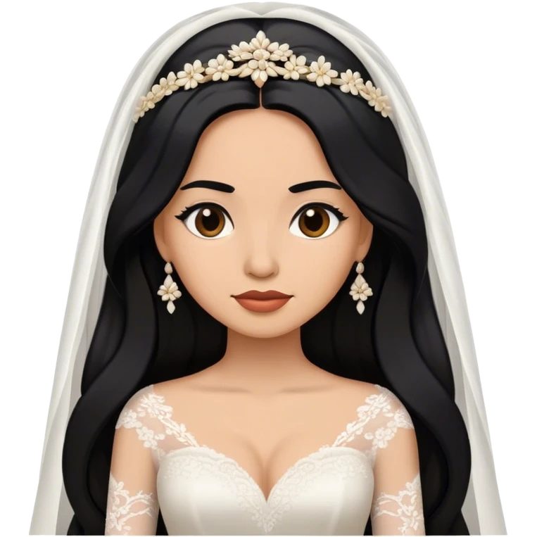 hispanic women with long black hair getting married emoji