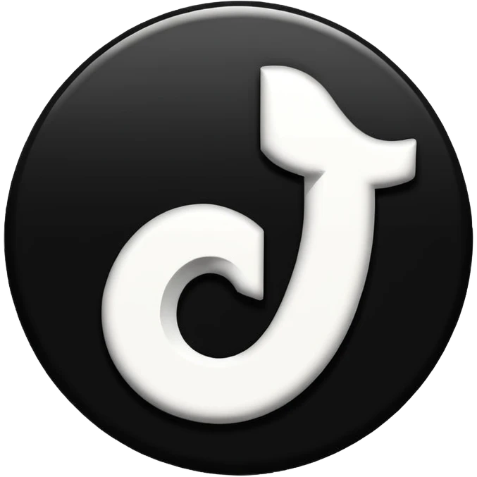 fais moi le logo tiktok en brillant stp noir et blanc emoji