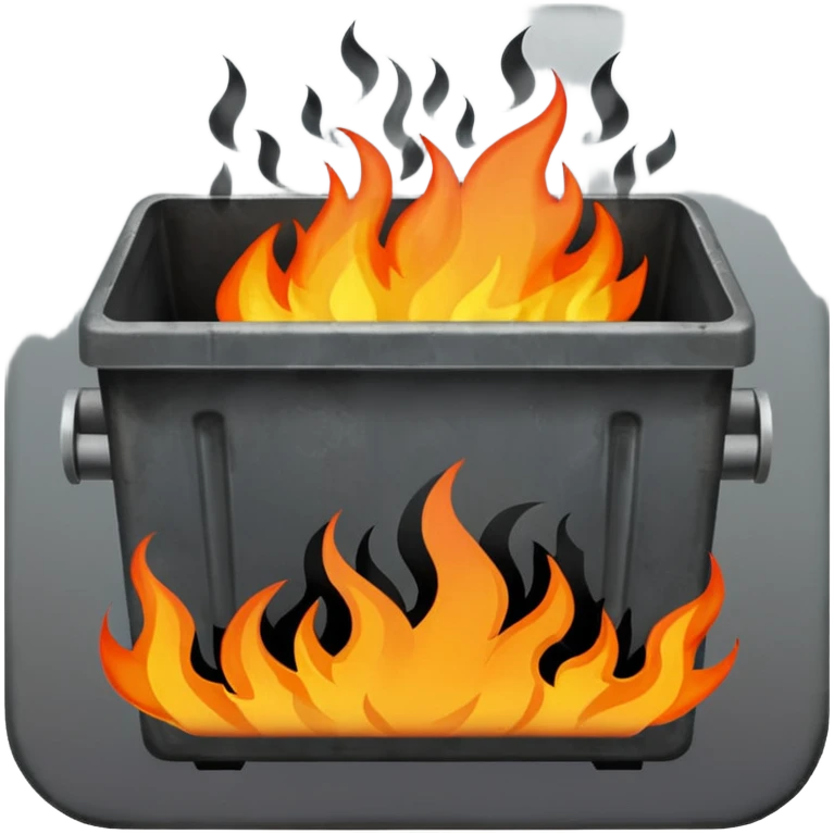 Dumpster fire no wheels emoji