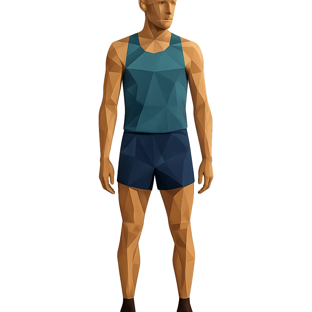 tall athlete standing in vest and shorts emoji