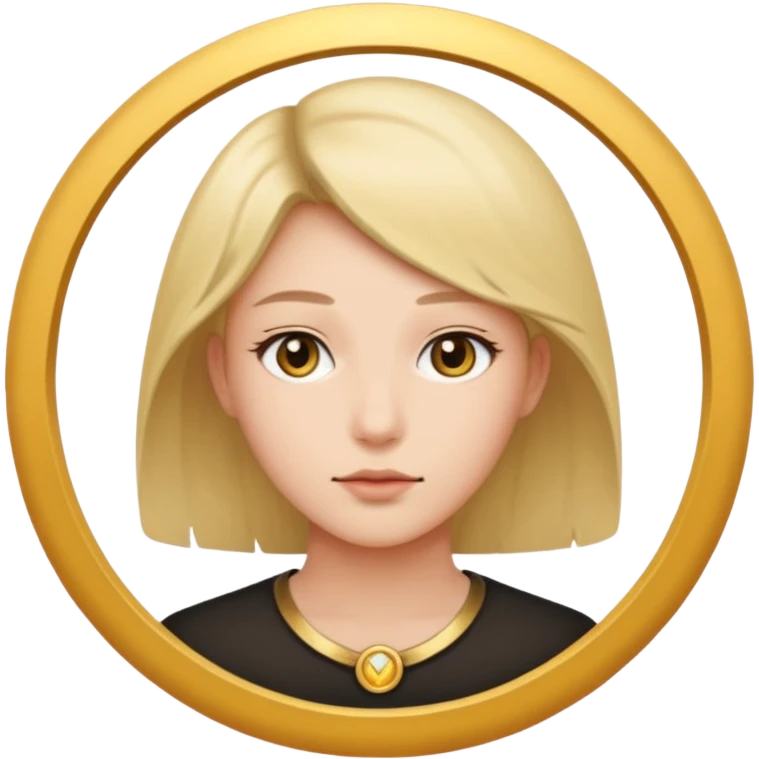 une personne joli de face dans un rond  emoji