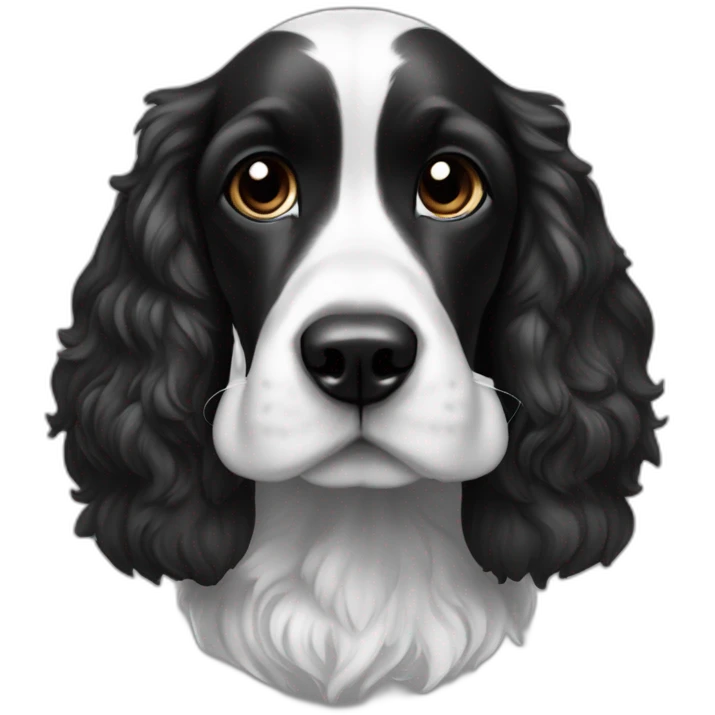 Black en white cocker spanniel emoji