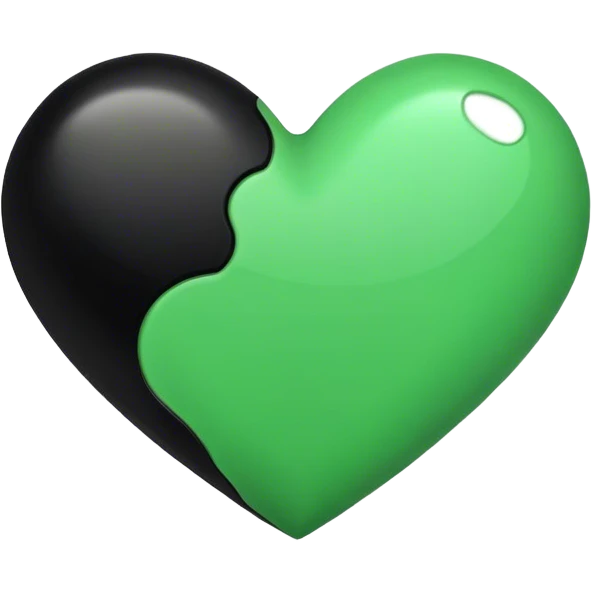 A green and black heart emoji