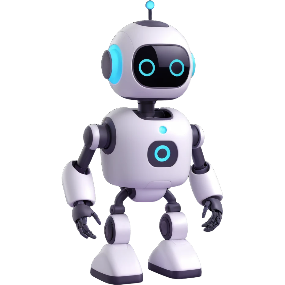 ai robot, simple, friendly, futuristic emoji