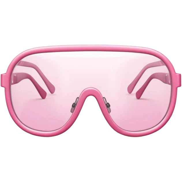 thick pink shield glasses, robust Y2K style, substantial frameless design emoji