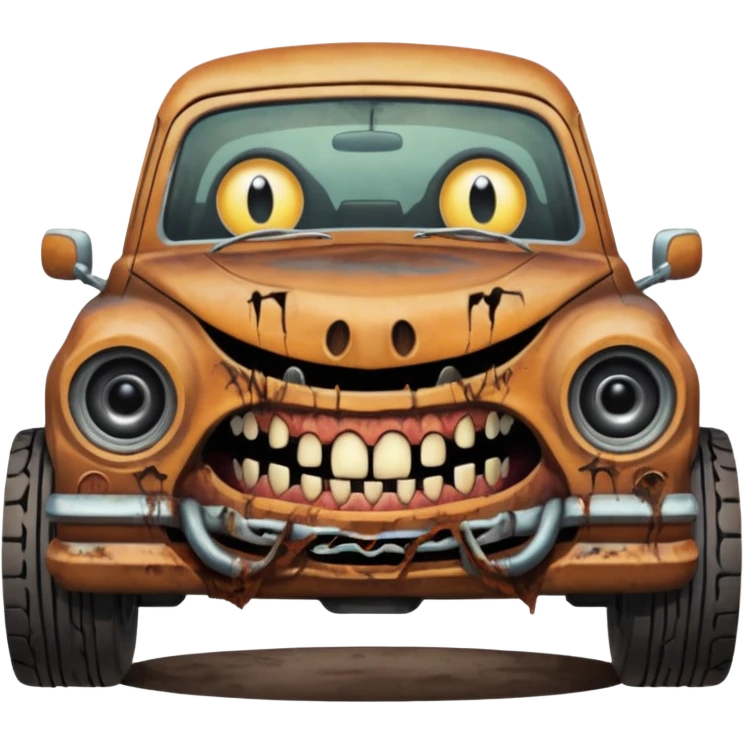 cursed muga chasing car emoji