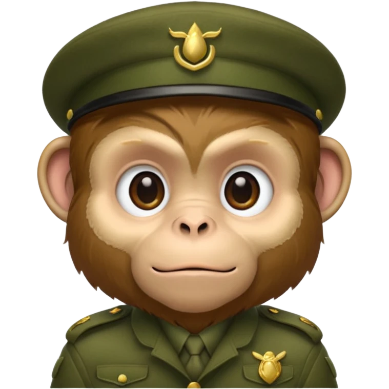 Monkey wearing green beret emoji