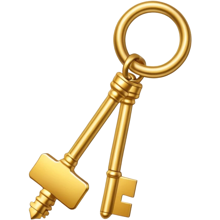 extremely simple golden key, basic shape emoji