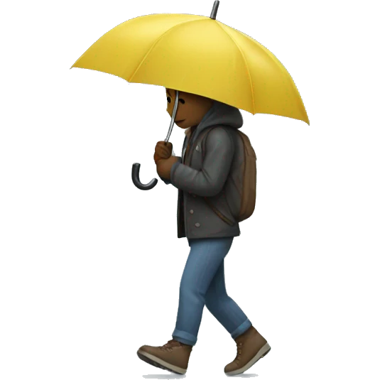 Walking through rain emoji