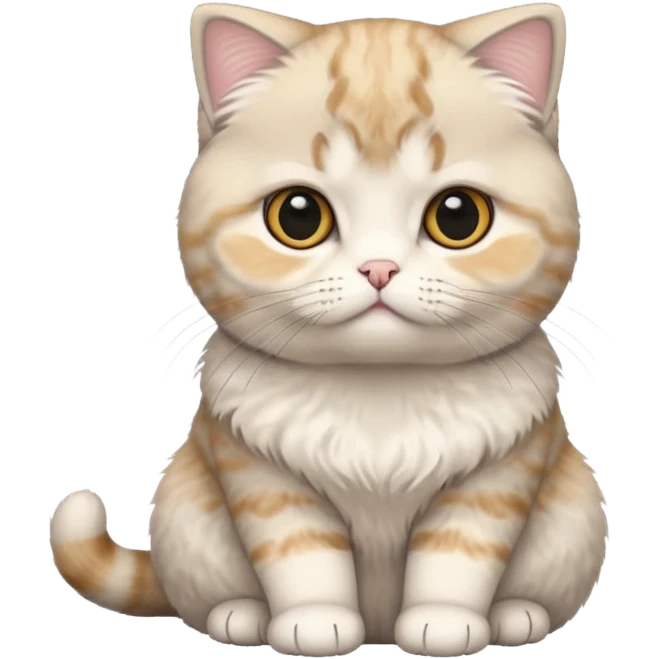 Scottish fold white emoji