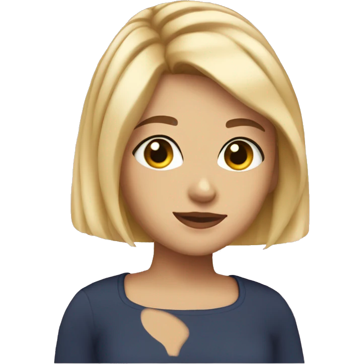 blonde hair with short hair lue eyes with a cat in her hand emoji