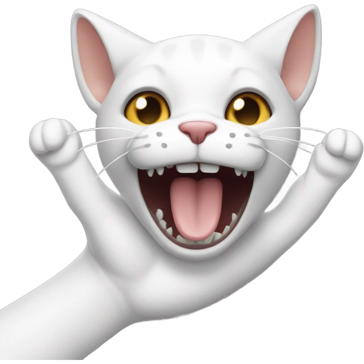 Cat biting hand emoji