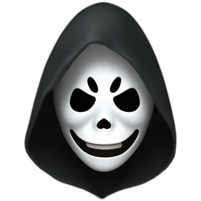 Ghost face maniac Black cloak white mask film scream emoji