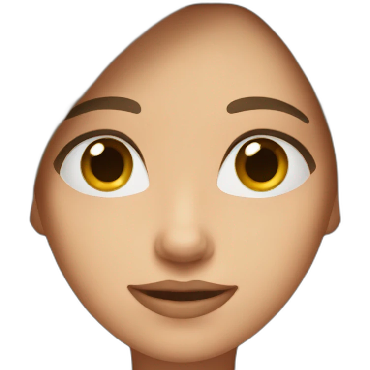 Woman with brown hair and blue eyes emoji
