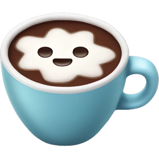 hot chocolate with marshmwllow in it emoji
