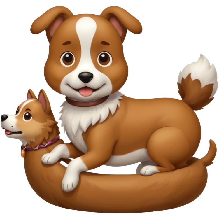 A dog riding a dog emoji