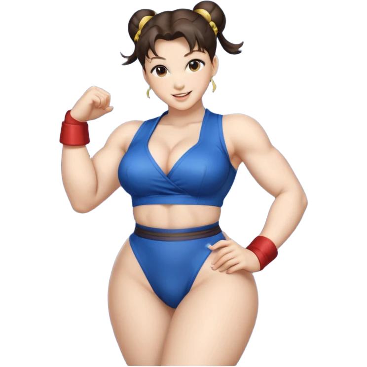 chun-li, big breasts, thick thighs, curvy emoji