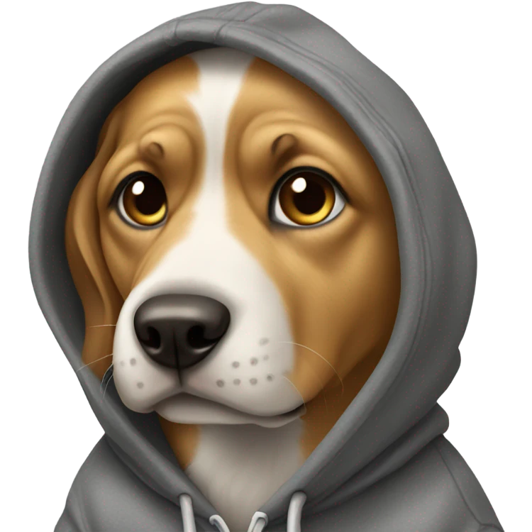 Dog wearing a hoodie emoji