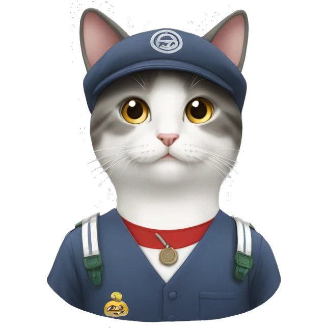 브라운과 화이트 컬러의 얼룩무늬 길고양이 emoji