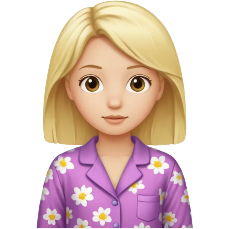 Girl with blonde hair in pijamas emoji