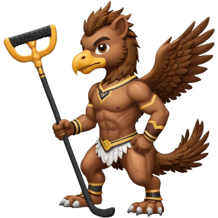 a griffin with a hockey stick emoji
